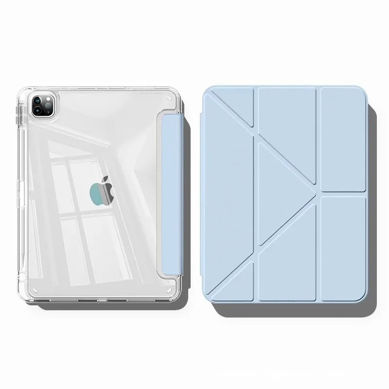 Ipad Cover Folio - iPad Air 3 10.5インチ用保護ケース、iPad第7世代・第8世代・第9世代10.2インチ用スマートカバー、Y字折りペンシルスロットホルダー付き