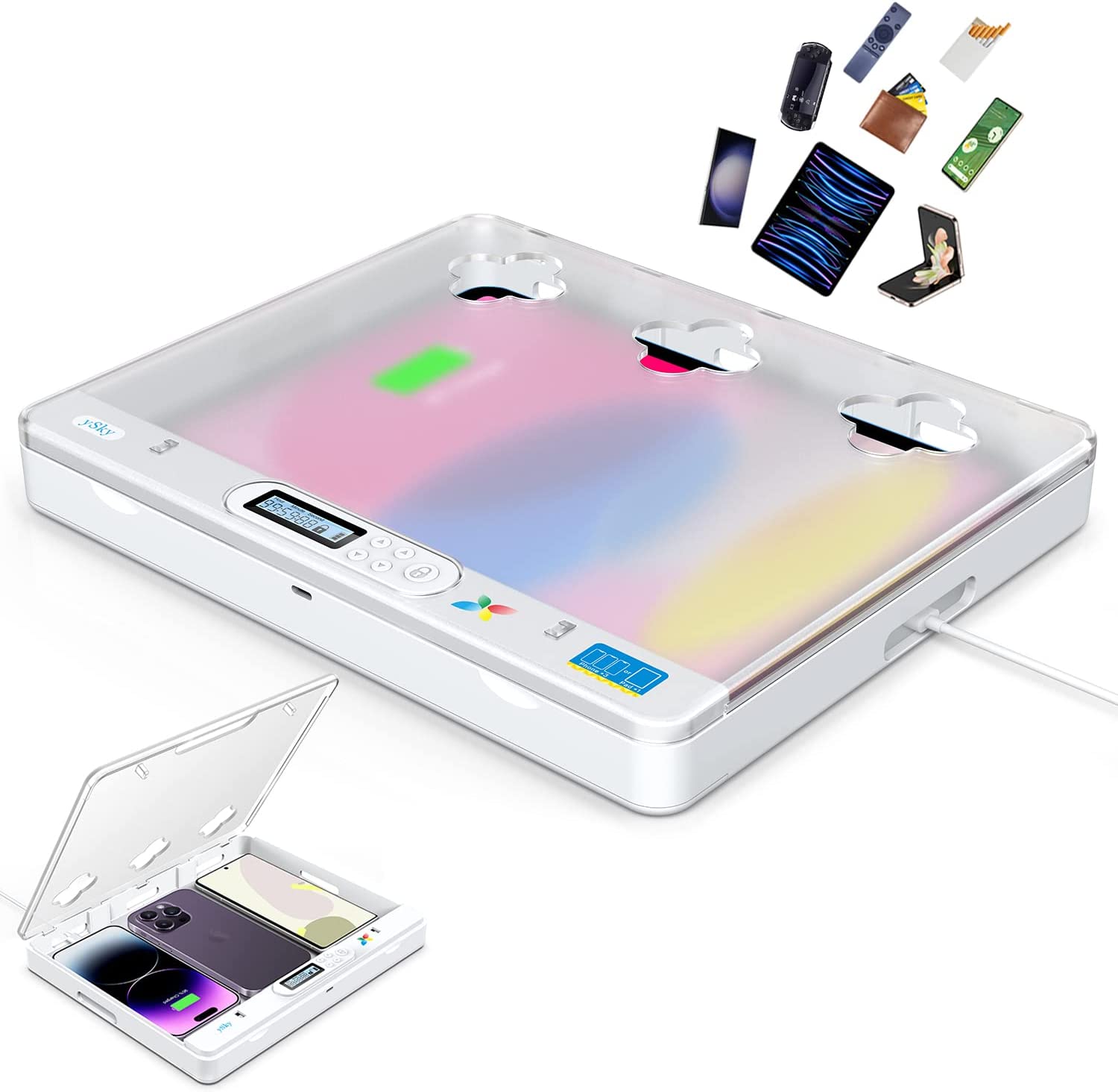 Toddler Tablet Accessories - iPad/iPhone用タイマーロックボックス/タブレット/折りたたみ式携帯電話/コントローラー/テレビリモコン/携帯電話用ロックボックス/子供の自制心を助けるための電話ロッカー