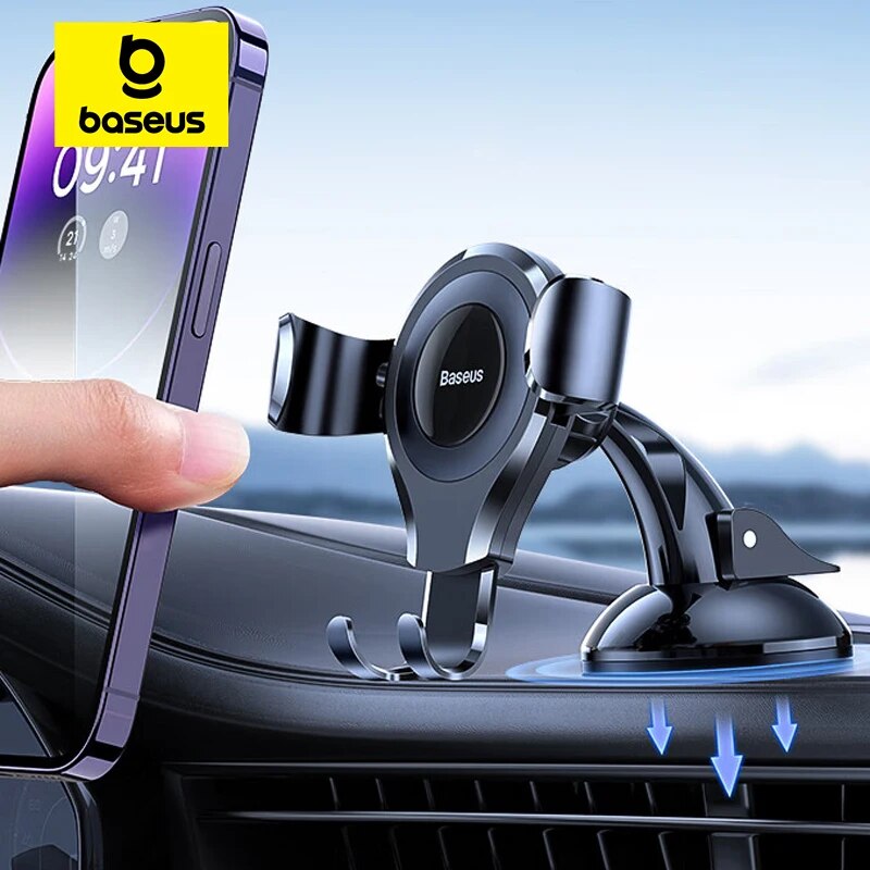Accessories For Android Tablet - Baseus 自動車電話ホルダー iPhone 自動重力ダッシュボード吸盤車の携帯電話携帯電話サポートサムスン/Xiaomi/Huawei ホルダー