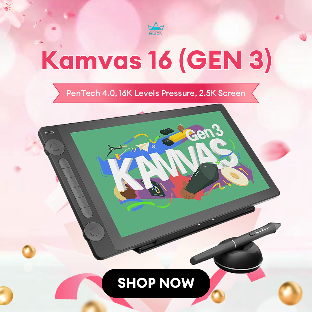 Huion Tablet Accessories - HUION-グラフィックタブレットKamvas,16K,圧力レベル,Pentech 4.0ペン,描画画面,15.8インチ,2.5K,qhd画面,Gen 3
