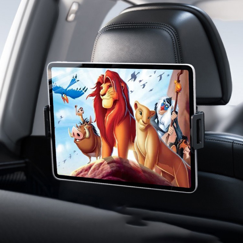 Toddler Tablet Accessories - 360度回転式車載ヘッドレストタブレットホルダー、ポータブルiPadスタンド、旅行やロードトリップ用の車後部座席枕ブラケット