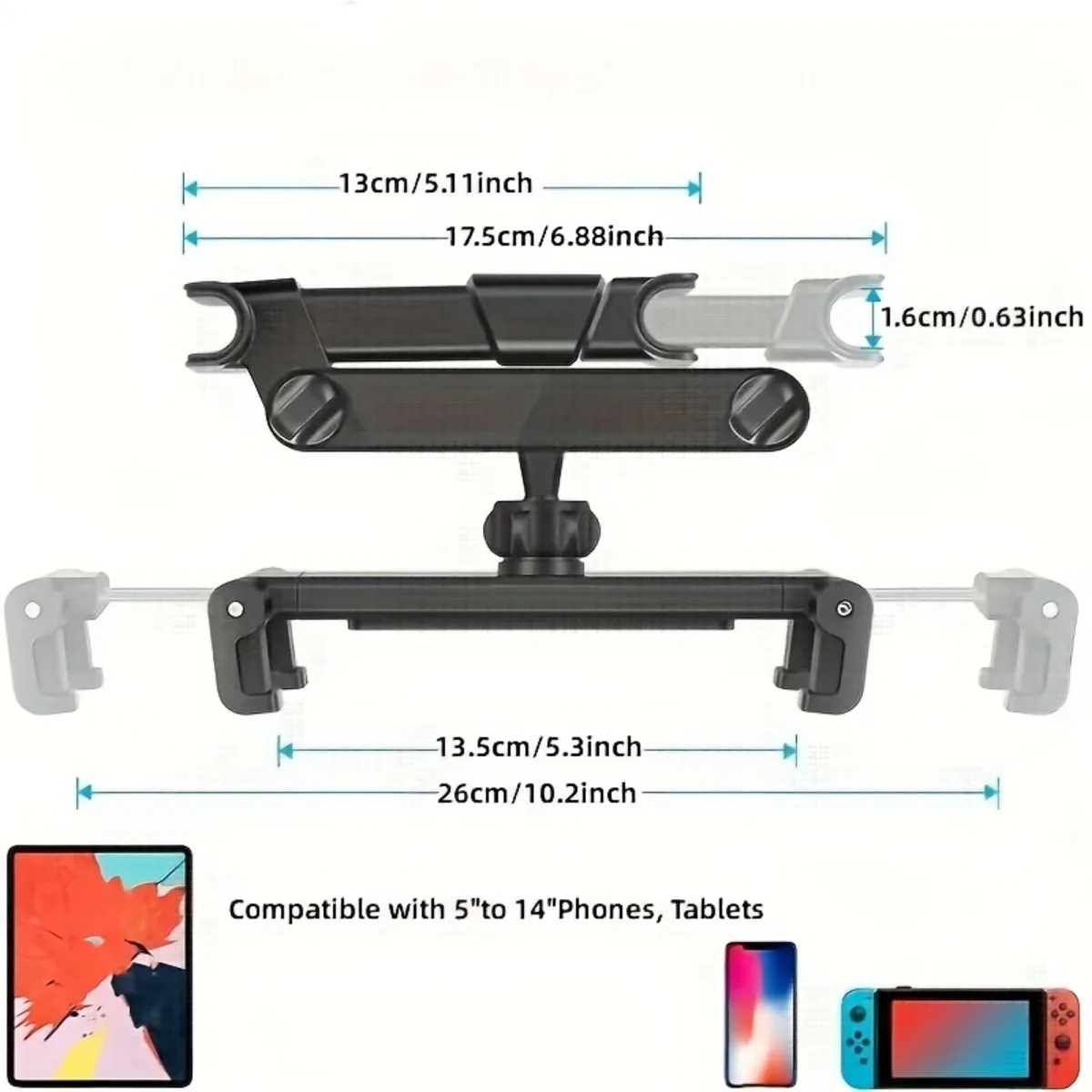 子供用の拡張アーム付きタブレットスタンド,車のヘッドレスト, - Toddler Tablet Accessories のレビューと価格