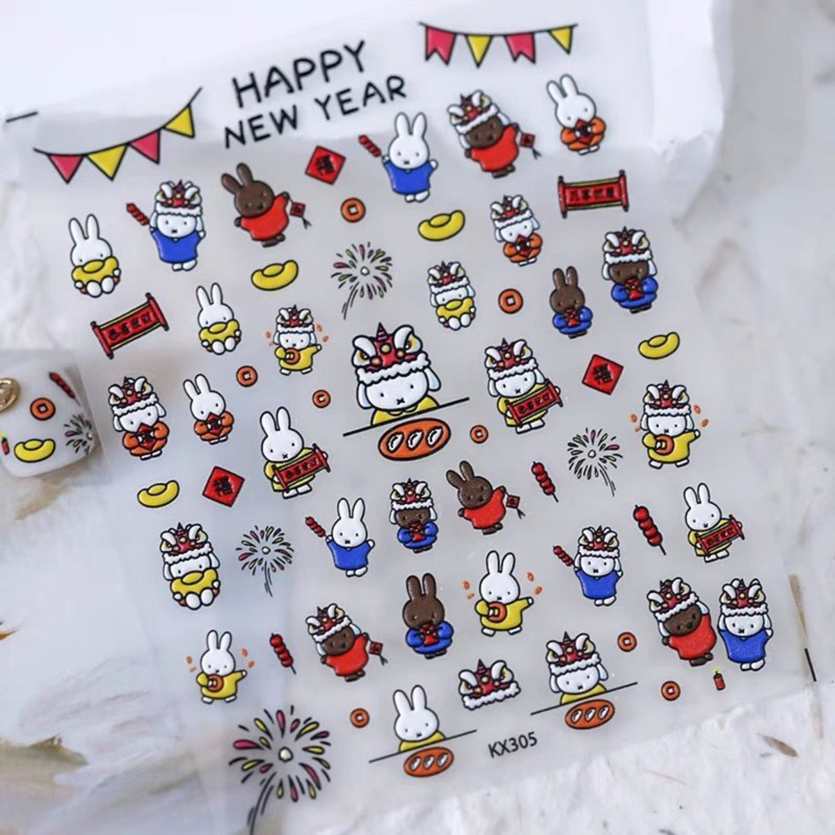 かわいいミッフィーウサギステッカーかわいい漫画ネイルステッカ - Fire Tablet Accessories のレビューと価格