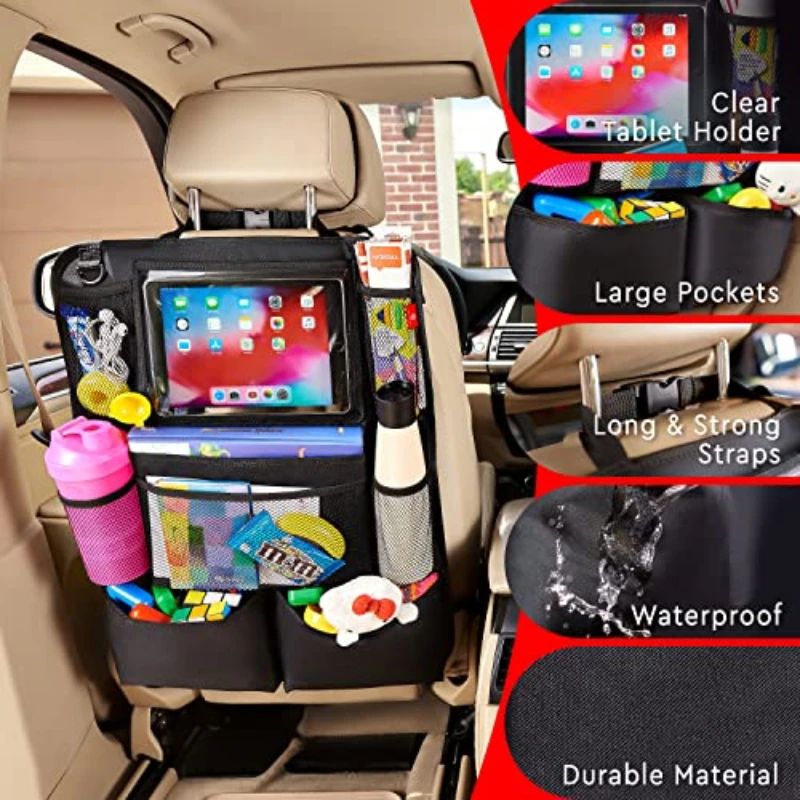 カーシートオーガナイザー 多機能オックスフォード生地 車用後 - Tablet Accessories For Car のレビューと価格