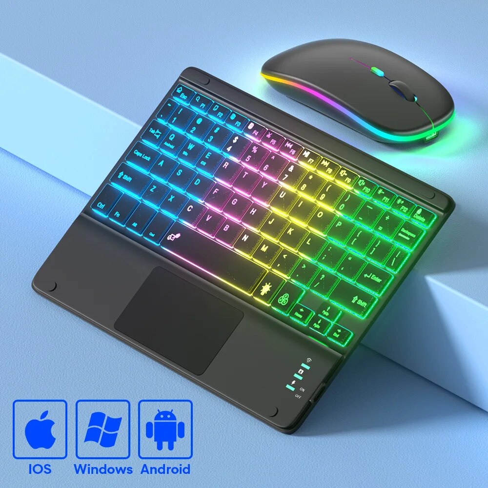 タッチパッド付きBluetoothキーボード,充電式,バック - Accessories For Android Tablet のレビューと価格