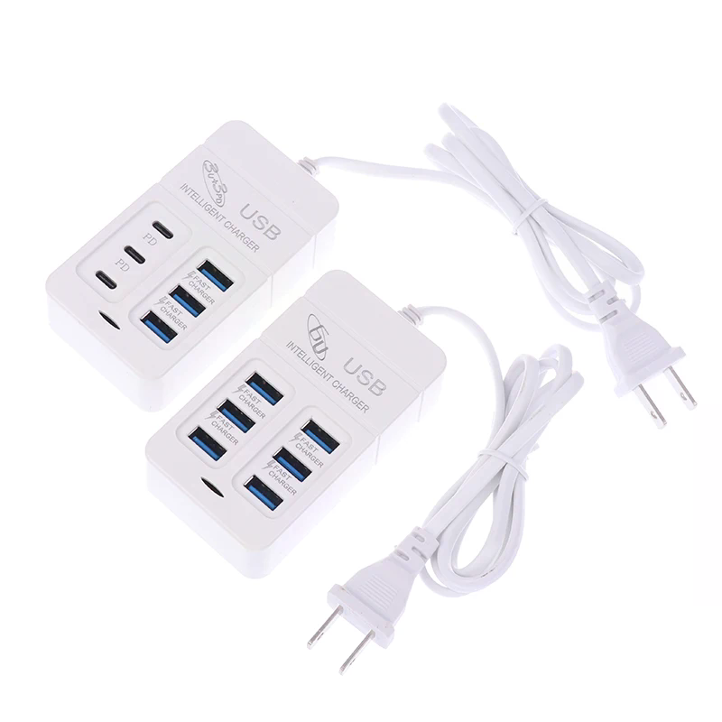 1PC USプラグ 6ポート マルチポートUSB充電器 35 - Usb Hub Type C のレビューと価格