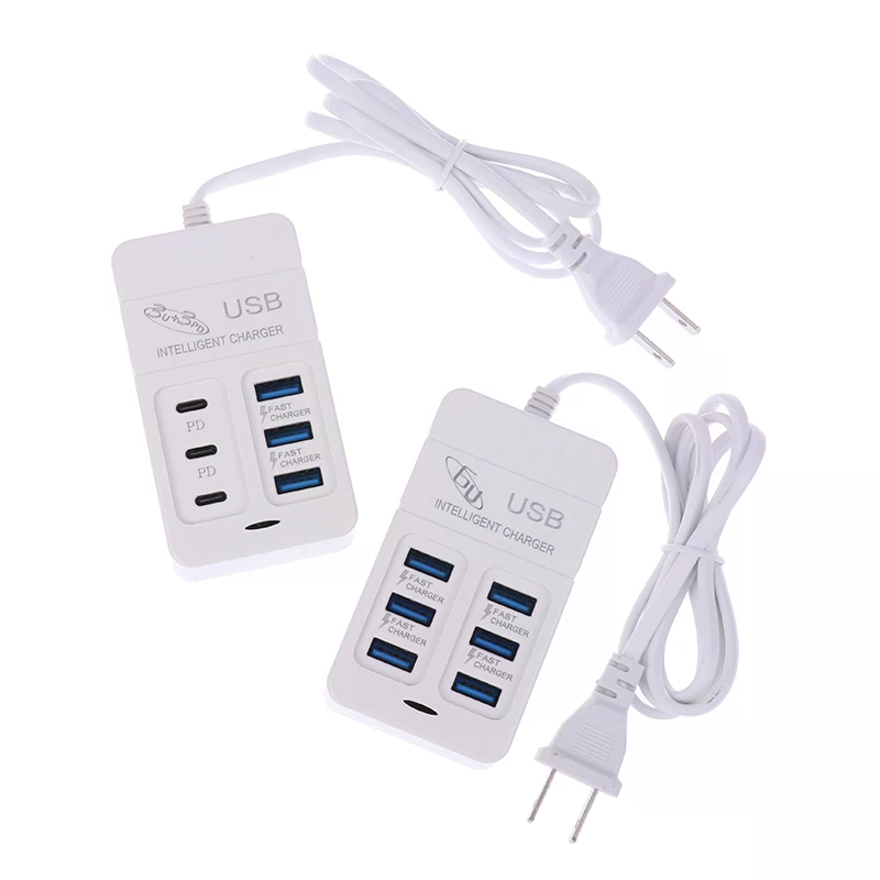 1PC USプラグ 6ポート マルチポートUSB充電器 35 - Usb Hub Type C のレビューと価格