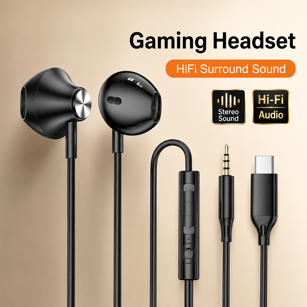 HiFi サラウンドヘッドフォン低音ステレオサウンド iPh - Huawei Tablet Accessories のレビューと価格