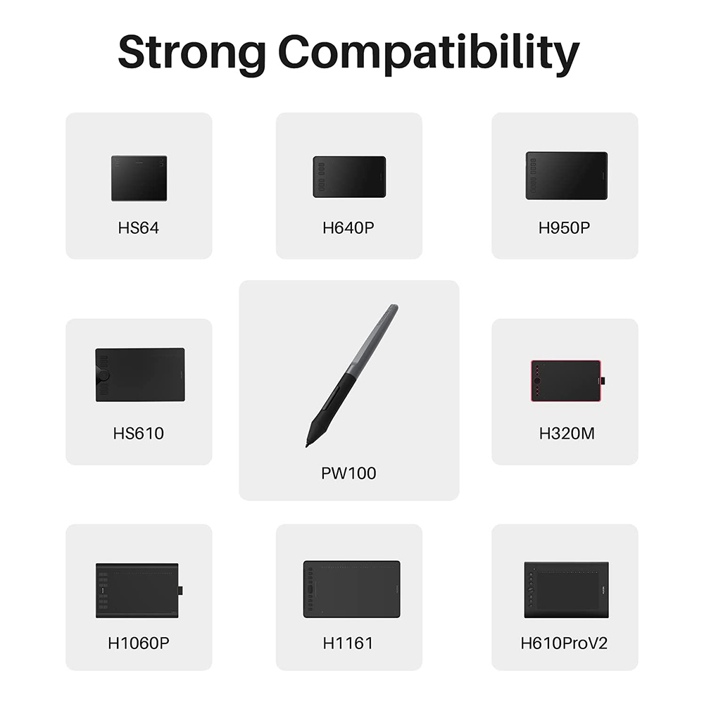 Huion pw100バッテリーフリースタイラスペンforh - Huion Tablet Accessories のレビューと価格