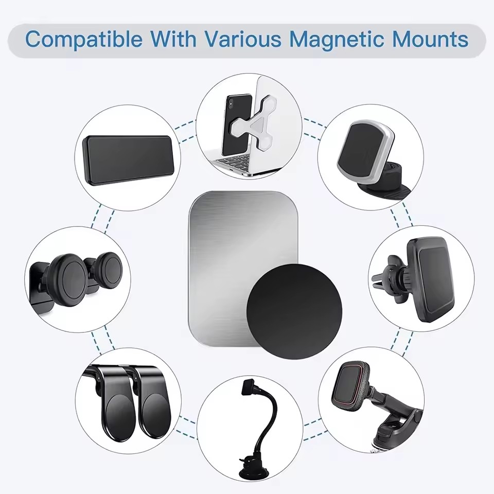 薄型磁性金属プレート 車載電話ホルダー用 ユニバーサル鉄板デ - Tablet Accessories For Car のレビューと価格