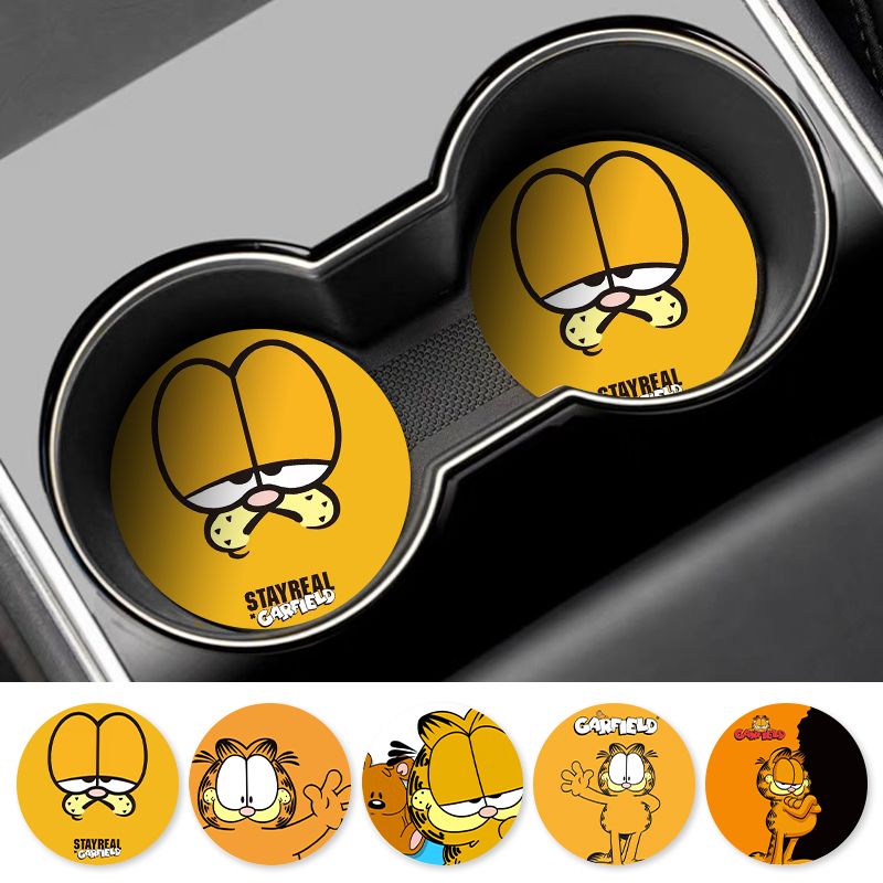 漫画ガーフィールド車用カップコースターユニバーサル滑り止めオ - Tablet Accessories For Car のレビューと価格
