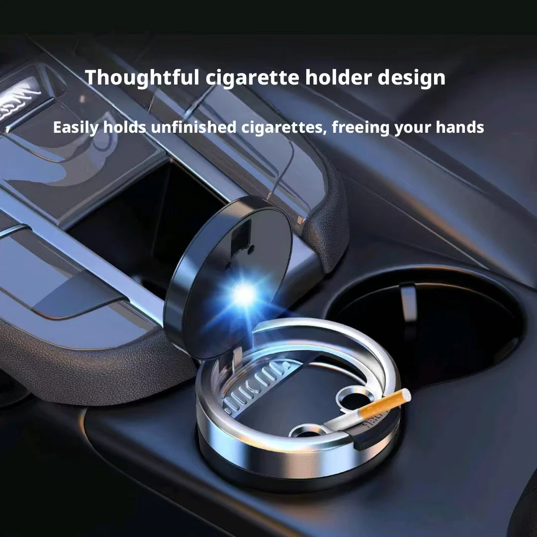 ポータブル発光LED車用灰皿、汎用無煙車両用シガレット灰皿ホ - Tablet Accessories For Car のレビューと価格