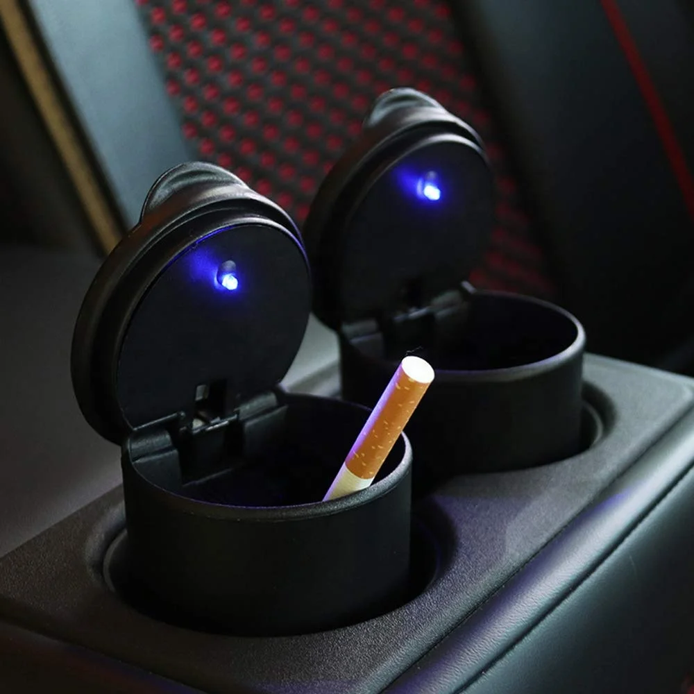 ポータブル車 LED 灰皿ユニバーサル自動灰皿タバコ灰ホルダ - Tablet Accessories For Car のレビューと価格