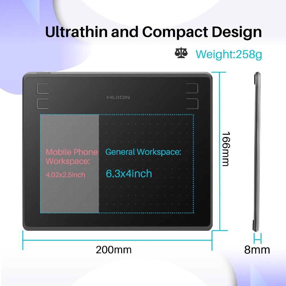Huion HS64 グラフィックタブレット デジタルペン描 - Huion Tablet Accessories のレビューと価格