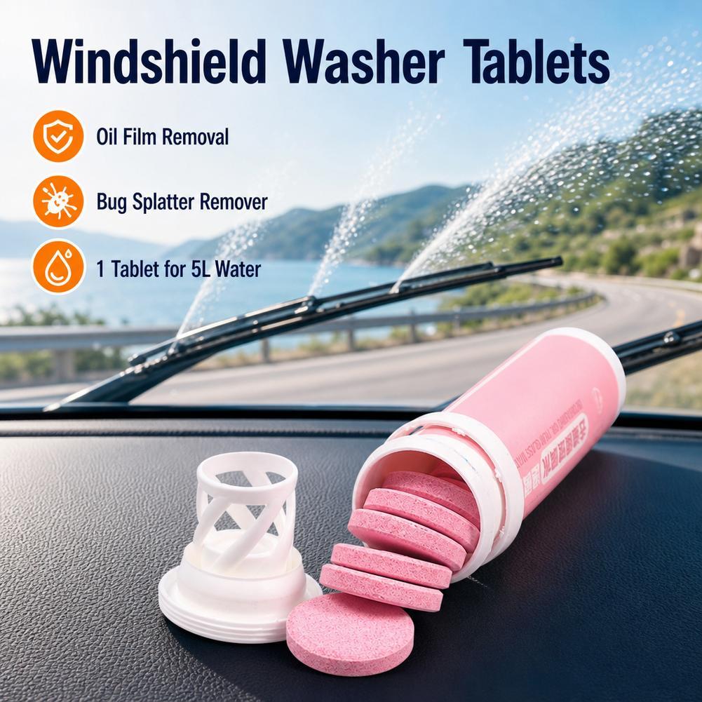 車のフロントガラスクリーナー発泡錠剤、虫の残骸、汚れ、油膜を - Tablet Accessories For Car のレビューと価格