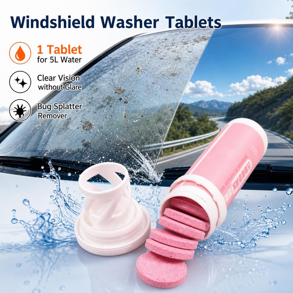 車のフロントガラスクリーナー発泡錠剤、虫の残骸、汚れ、油膜を - Tablet Accessories For Car のレビューと価格