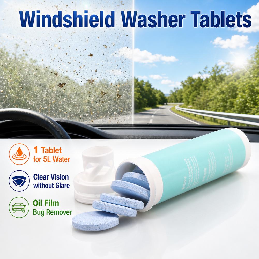 車のフロントガラスクリーナー発泡錠剤、虫の残骸、汚れ、油膜を - Tablet Accessories For Car のレビューと価格