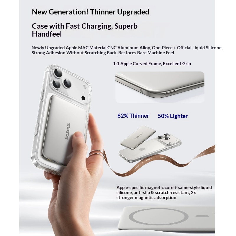 Baseus マグネット式ワイヤレスモバイルバッテリー 超薄 - Accessories For Android Tablet のレビューと価格