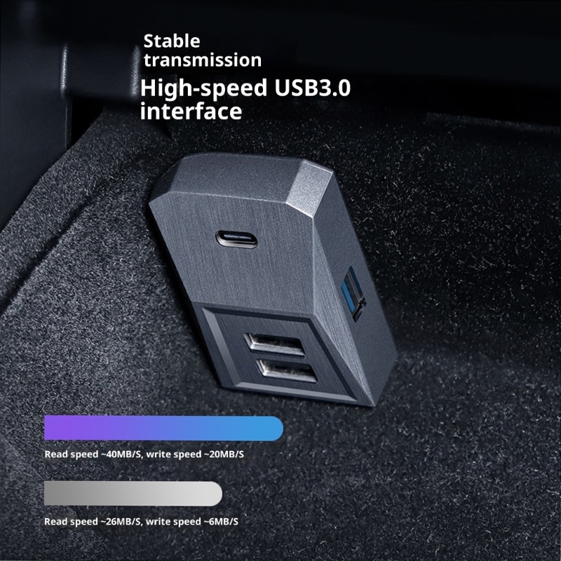 車のグローブボックス用ドッキングステーションUSBハブ拡張ド - Usb Hub Type C のレビューと価格