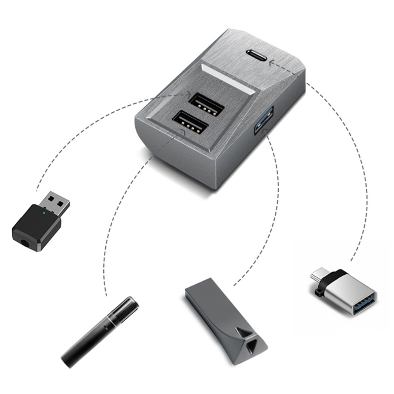 車のグローブボックス用ドッキングステーションUSBハブ拡張ド - Usb Hub Type C のレビューと価格
